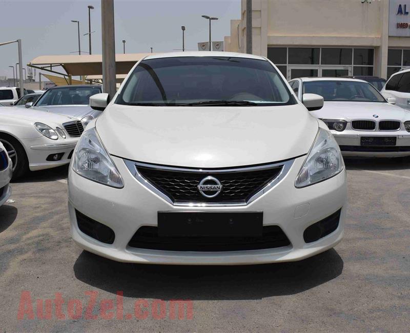 NISSAN TIIDA- 2015- WHITE- 100 000 KM- GCC