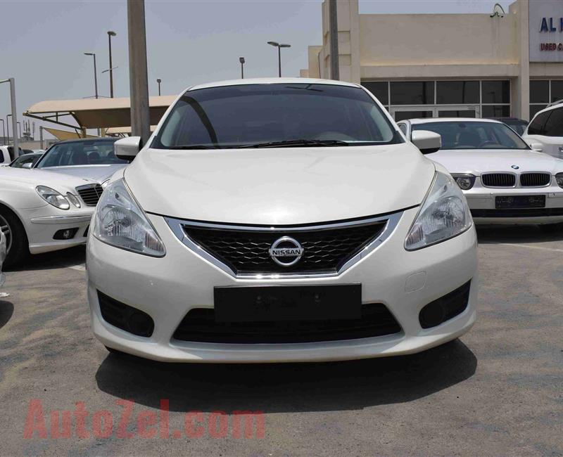 NISSAN TIIDA- 2015- WHITE- 100 000 KM- GCC