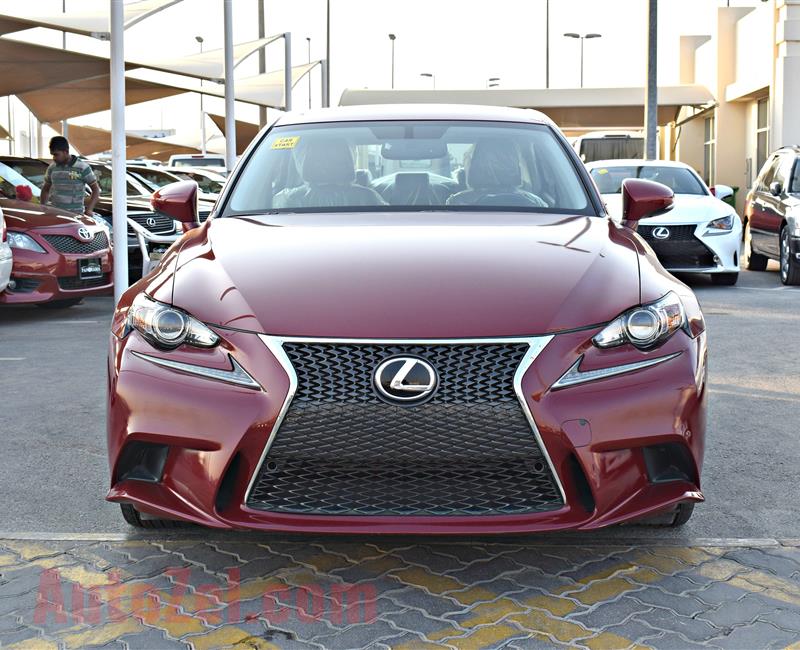 lexus  is250 model 2015 color red car specs is american -v6