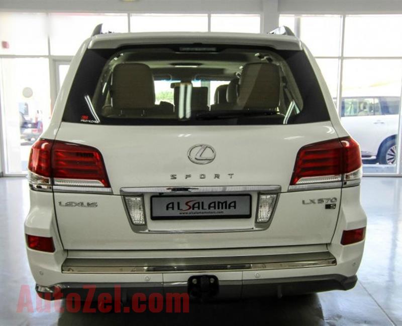 LEXUS LX570 S, V8- 2015- WHITE- 180 000 KM- GCC