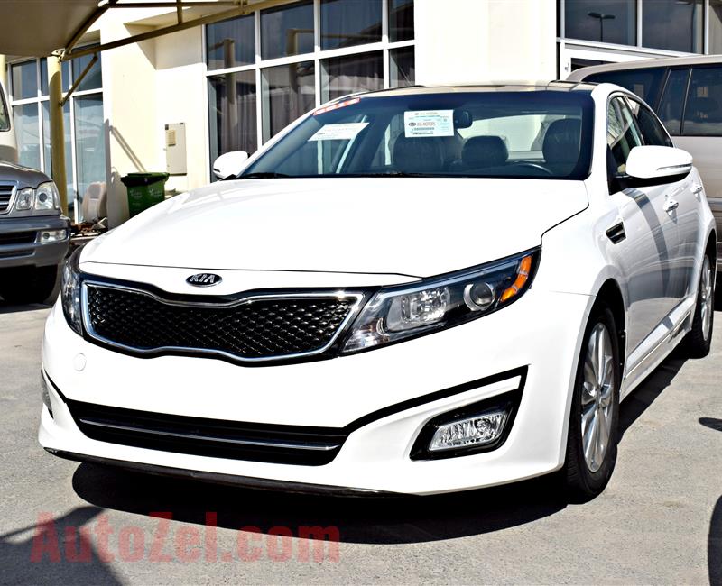 KIA OPTIMA EX, V4- 2014- WHITE- 69 000 MILEAGE- AMERICAN SPECS