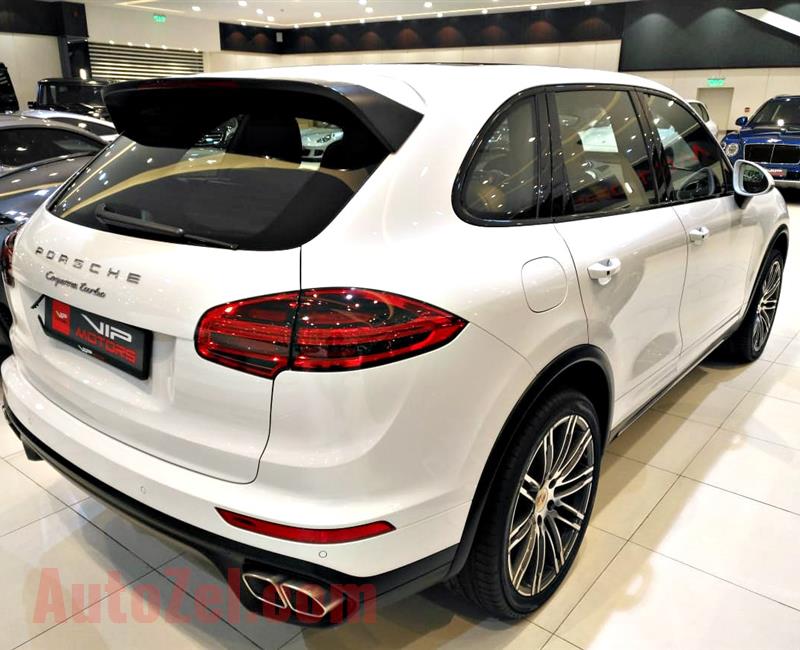 PORSCHE CAYENNE TURBO, V8- 2015- WHITE- 42 000 KM- GCC