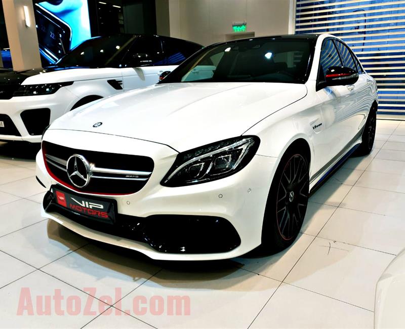 MERCEDES C63 S AMG, EDITION 1, V8- 2015- WHITE- 100 KM- GCC