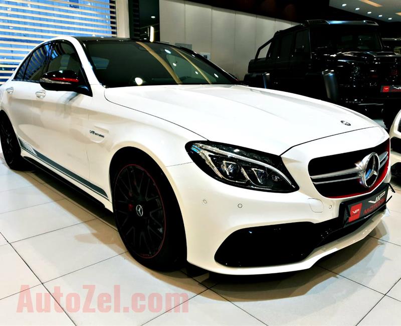 MERCEDES C63 S AMG, EDITION 1, V8- 2015- WHITE- 100 KM- GCC