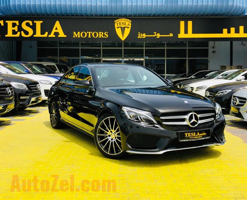 Mercedes C200 ////AMG 2017////GCC////ONE YEARS WARRANTY UNLIMITED KM////ONLY 2,106 DHS MONTHLY!////