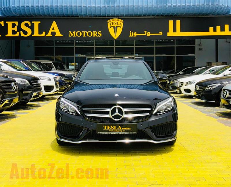 Mercedes C200 ////AMG 2017////GCC////ONE YEARS WARRANTY UNLIMITED KM////ONLY 2,106 DHS MONTHLY!////