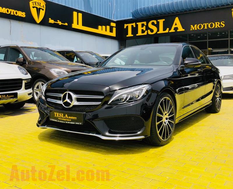 Mercedes C200 ////AMG 2017////GCC////ONE YEARS WARRANTY UNLIMITED KM////ONLY 2,106 DHS MONTHLY!////