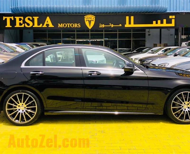 Mercedes C200 ////AMG 2017////GCC////ONE YEARS WARRANTY UNLIMITED KM////ONLY 2,106 DHS MONTHLY!////