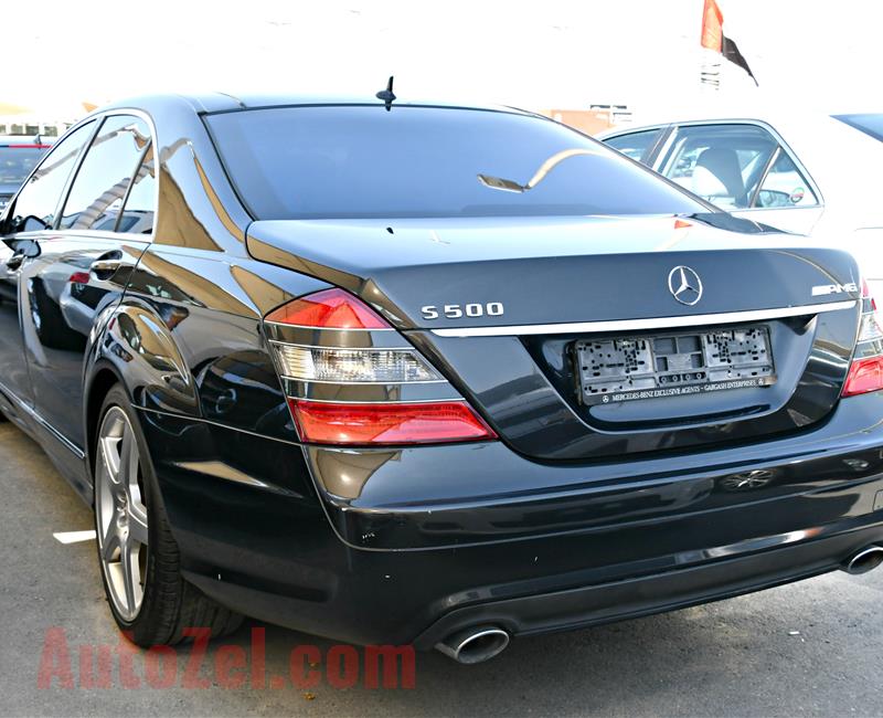 MERCEDES BENZ S500 AMG, V8- 2008- BLACK- 163 000 KM- GCC