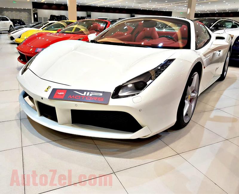 FERRARI 488 SPIDER, V8- 2018- WHITE- BRAND NEW, 0 KM- GCC