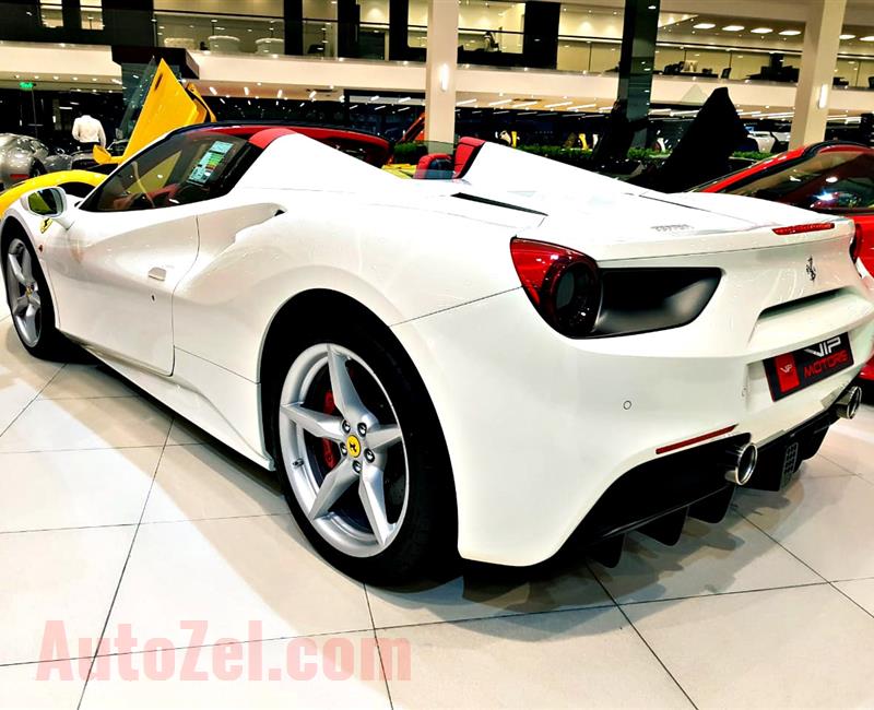 FERRARI 488 SPIDER, V8- 2018- WHITE- BRAND NEW, 0 KM- GCC