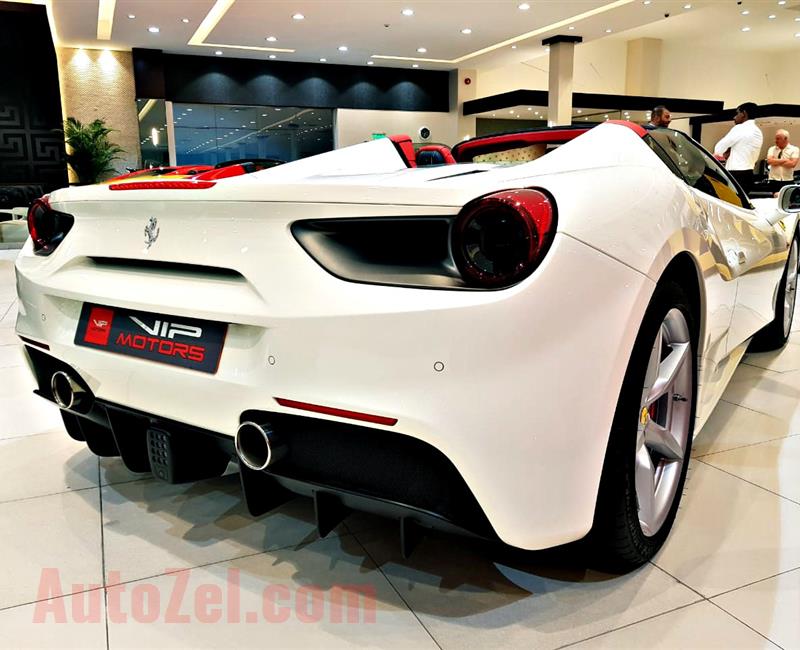 FERRARI 488 SPIDER, V8- 2018- WHITE- BRAND NEW, 0 KM- GCC