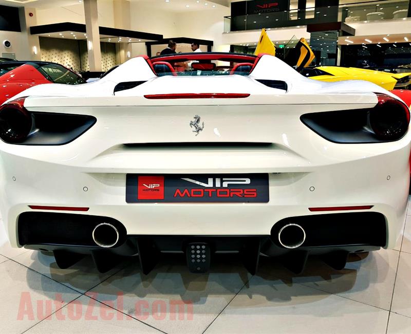 FERRARI 488 SPIDER, V8- 2018- WHITE- BRAND NEW, 0 KM- GCC