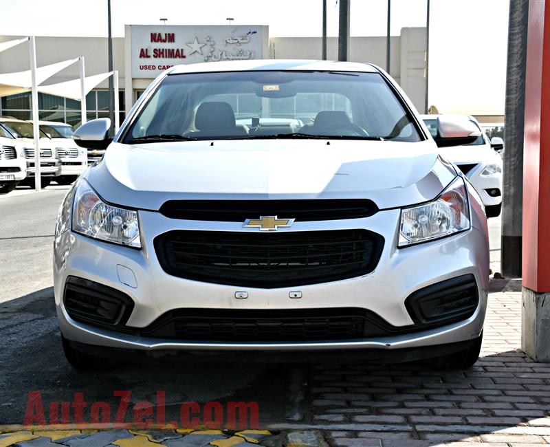 CHEVROLET CRUZE LS, V4- 2016- SILVER- 68 000 KM- GCC