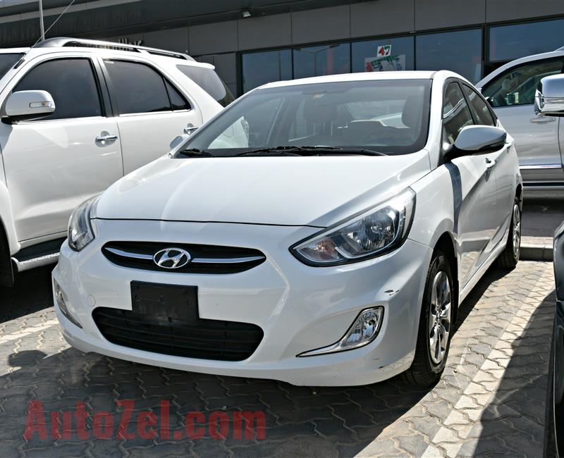 HYUNDAI ACCENT, V4- 2016- WHITE- 64 000 KM- GCC