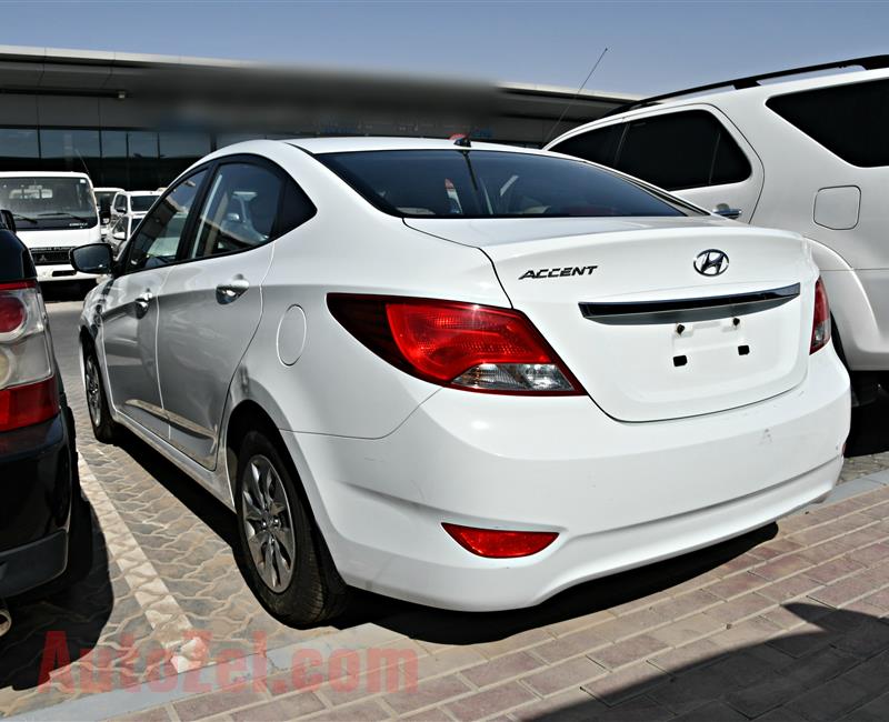 HYUNDAI ACCENT, V4- 2016- WHITE- 64 000 KM- GCC