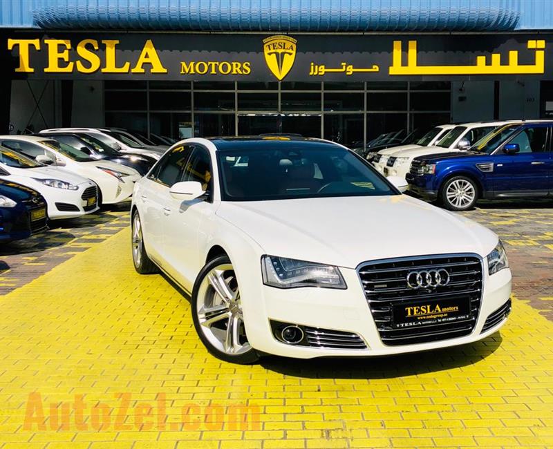 LOW MILEAGE///AUDI A8L///4.0T V8 QUATTRO///GCC///2014///WARRANTY///F/S/H///ONLY 2,119 DHS MONTHLY///