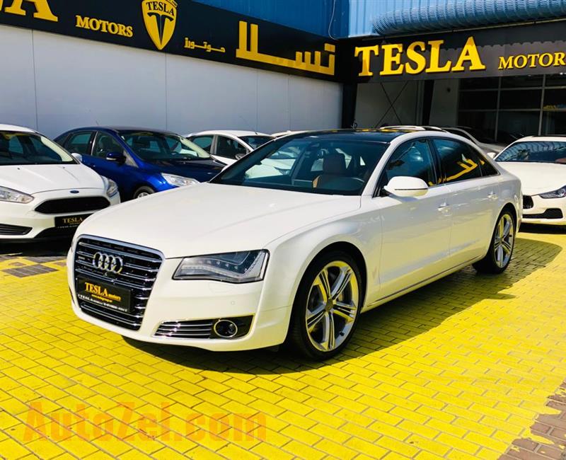 LOW MILEAGE///AUDI A8L///4.0T V8 QUATTRO///GCC///2014///WARRANTY///F/S/H///ONLY 2,119 DHS MONTHLY///