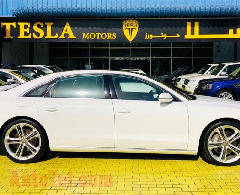 LOW MILEAGE///AUDI A8L///4.0T V8 QUATTRO///GCC///2014///WARRANTY///F/S/H///ONLY 2,119 DHS MONTHLY///