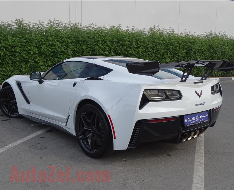 CHEVROLET CORVETTE ZR1 6.2L SUPERCHARGED- 2019- WHITE- 12 000 KM- GCC SPECS