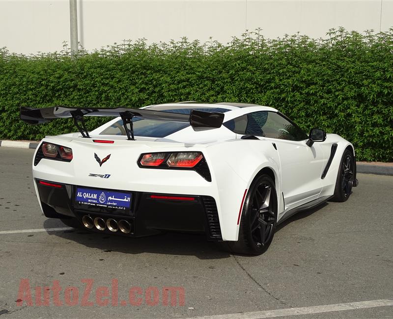 CHEVROLET CORVETTE ZR1 6.2L SUPERCHARGED- 2019- WHITE- 12 000 KM- GCC SPECS