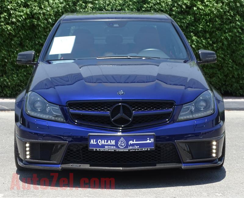 MERCEDES-BENZ C63 BRABUS B63- 2013- BLUE- 6 000 KM- GCC- 1 OF 10 CARS IN THE WORLD