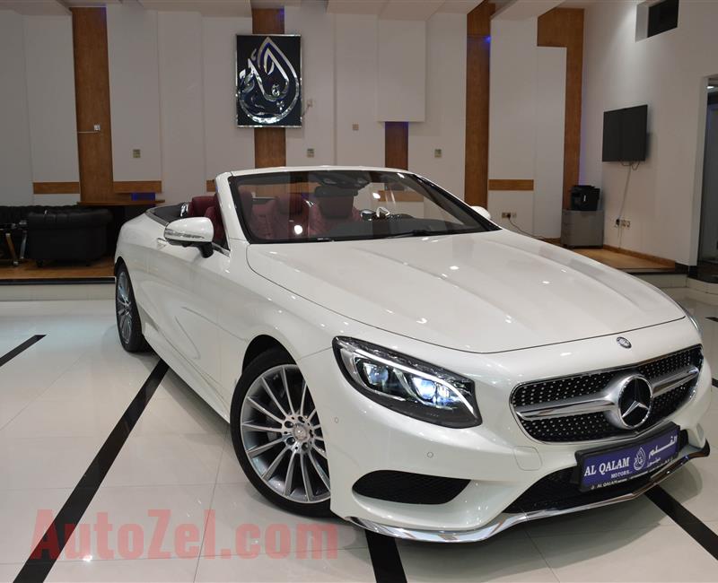 NEW MERCEDES-BENZ S500 CONVERTIBLE- 2017- WHITE- GERMAN SPECS