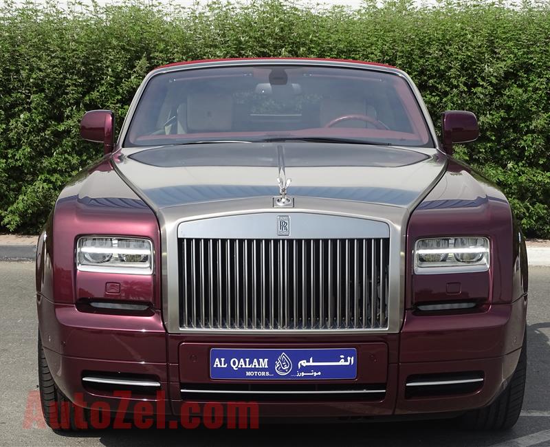 ROLLS ROYCE PHANTOM- DROPHEAD- 2014- MAROON- 25 000 KM ONLY- EUROPEAN SPECS