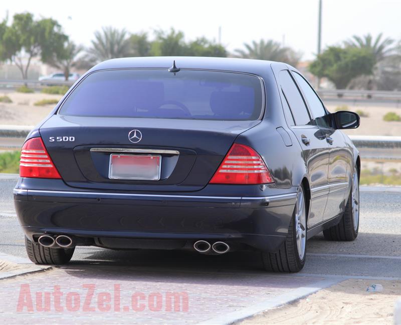 مرسيدس S500L  فل اوبشن موديل 2002 وارد اليابان لون أزرق غامق