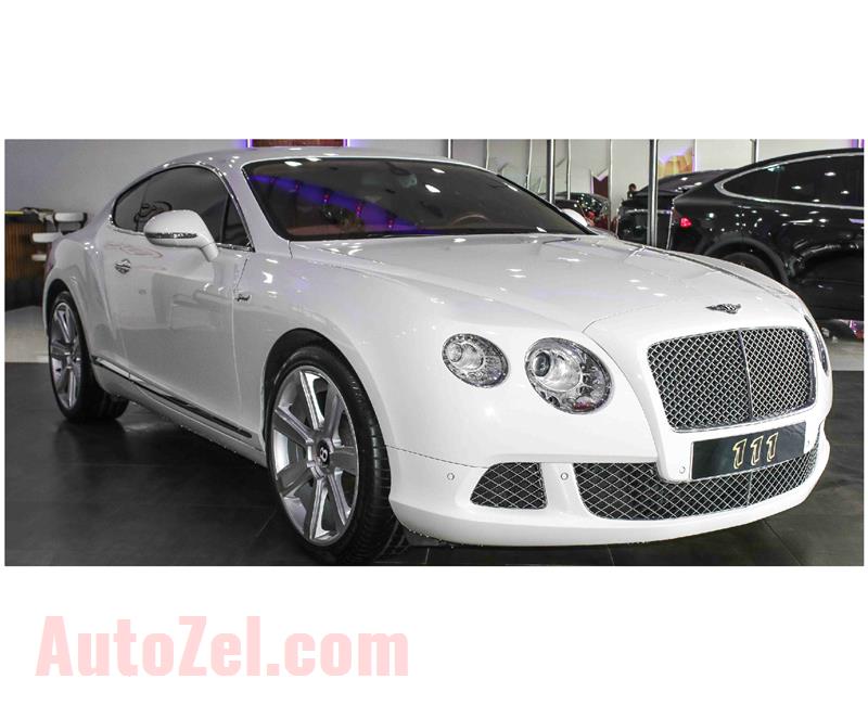 BENTLEY CONTINENTAL GT W12- 2012- WHITE- 90 000 KM- GCC SPECS