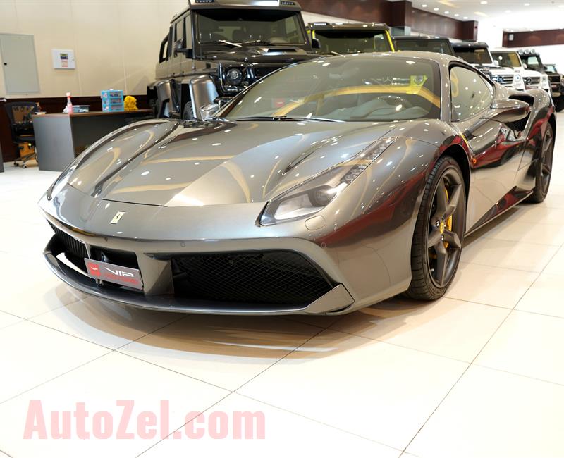 FERRARI 488 GTB- 2017- GREY- 7 000 KM, DEALER WARRANTY- GCC