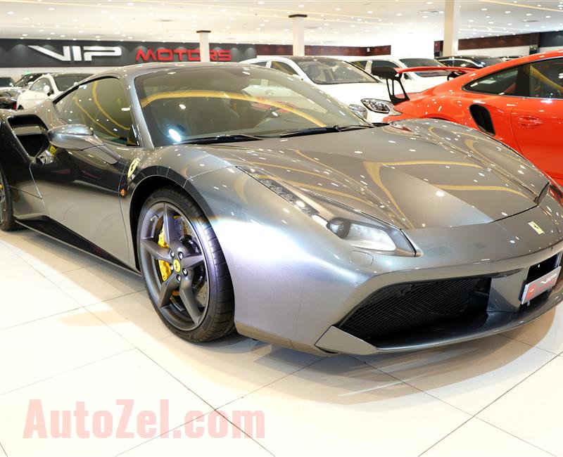 FERRARI 488 GTB- 2017- GREY- 7 000 KM, DEALER WARRANTY- GCC