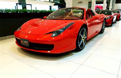 FERRARI 458 SPIDER- 2014- RED- 30 000 KM- GCC