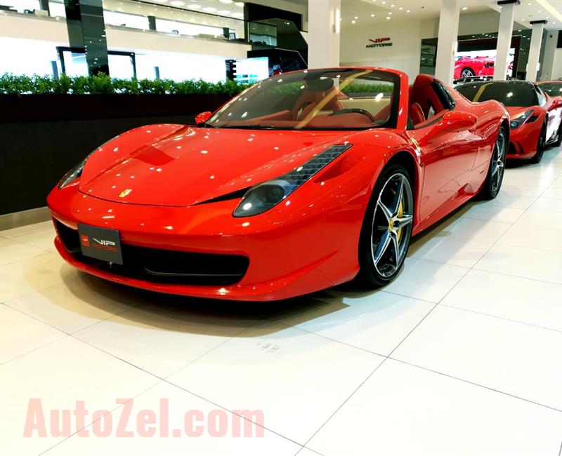 FERRARI 458 SPIDER- 2014- RED- 30 000 KM- GCC