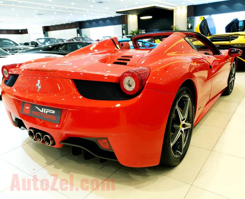 FERRARI 458 SPIDER- 2014- RED- 30 000 KM- GCC