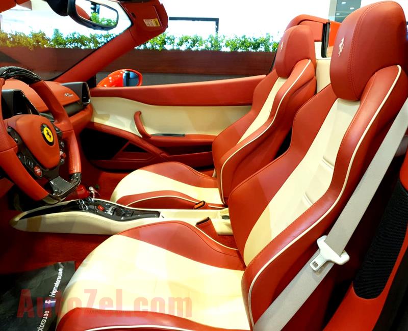 FERRARI 458 SPIDER- 2014- RED- 30 000 KM- GCC