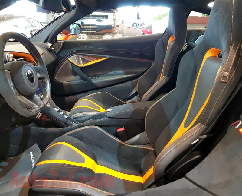 MCLAREN 720S- 2018- ORANGE- 1 000 KM- GCC -DEALER WARRANTY