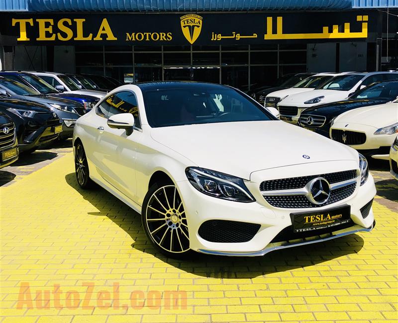COUPE / C200 ///AMG / 2017 / DEALER WARRANTY / FREE SERVICE CONTRACT / FSH / ONLY 2,860 DHS MONTHLY!