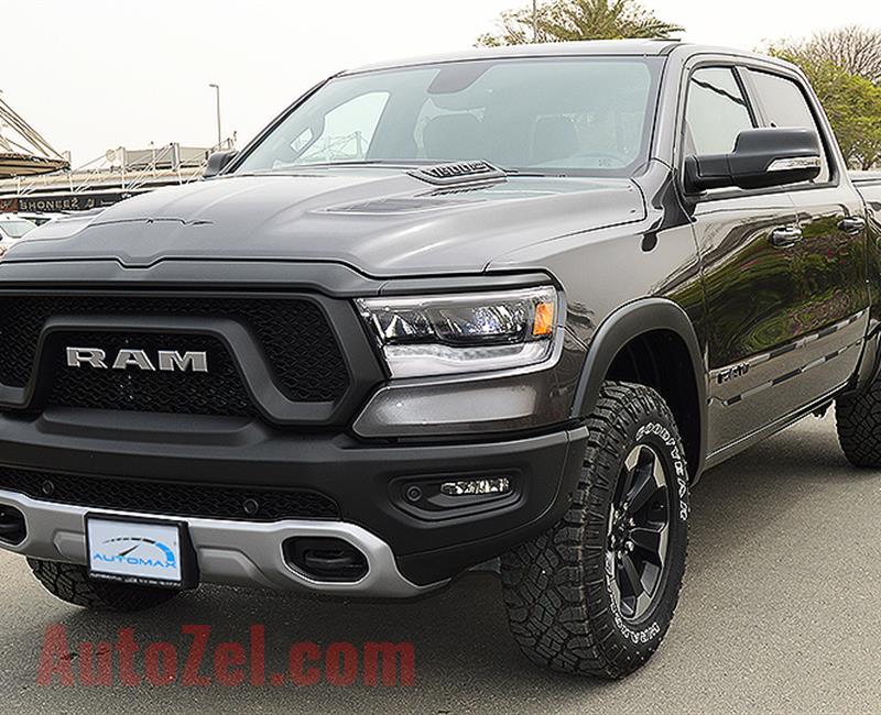 2019 Dodge RAM Rebel, Crew Cab 4X4, 5.7L V8 GCC, 0km with 3 Years or 100,000km Warranty