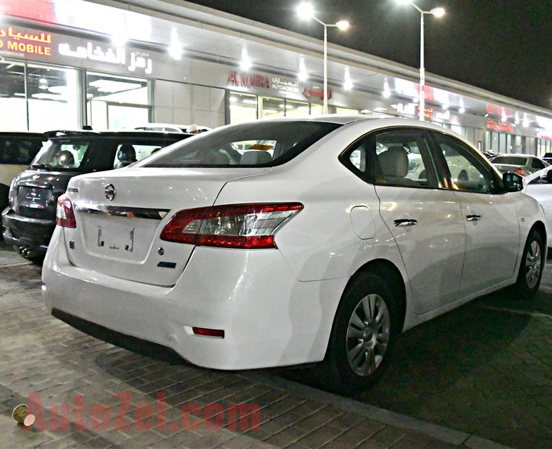 NISSAN SENTRA MODEL 2015 - WHITE - 110,000 KM -  V4 - GCC 