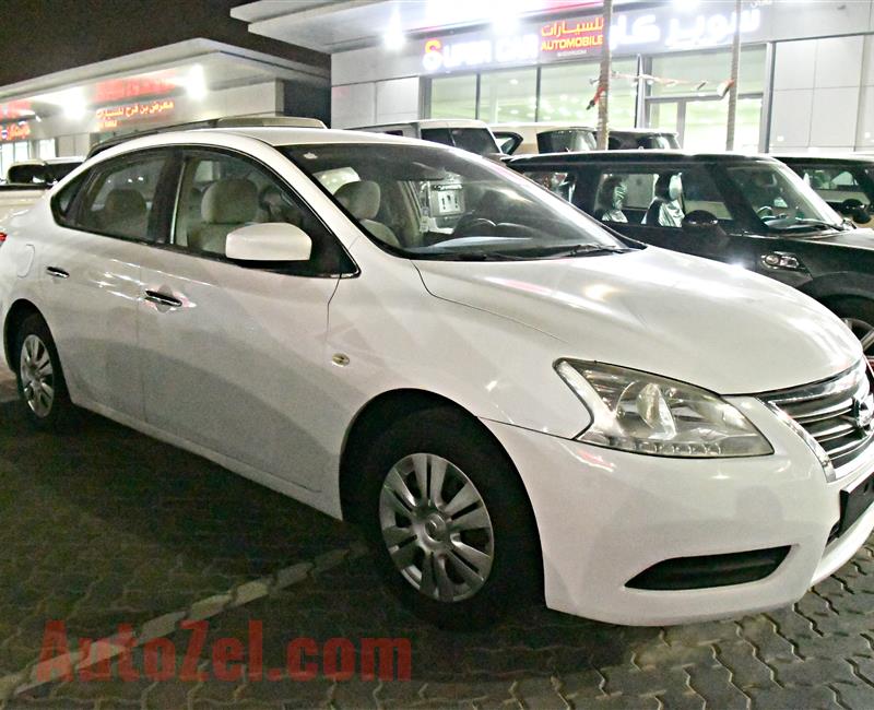 NISSAN SENTRA MODEL 2015 - WHITE - 110,000 KM -  V4 - GCC 