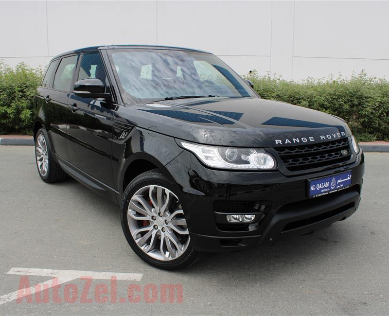 RANGE ROVER SPORT, V8- 2015- BLACK- 90 000 KM- GCC