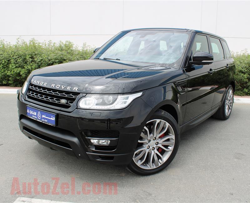 RANGE ROVER SPORT, V8- 2015- BLACK- 90 000 KM- GCC