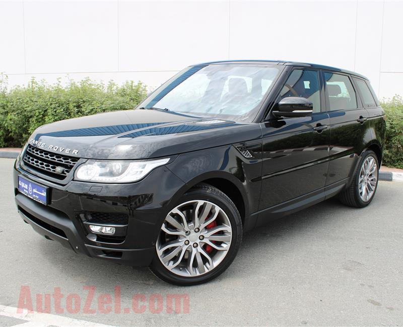 RANGE ROVER SPORT, V8- 2015- BLACK- 90 000 KM- GCC