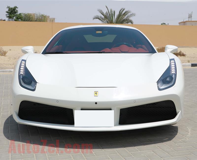 FERRARI 488- 2017- WHITE- 7 600 KM- GCC SPECS