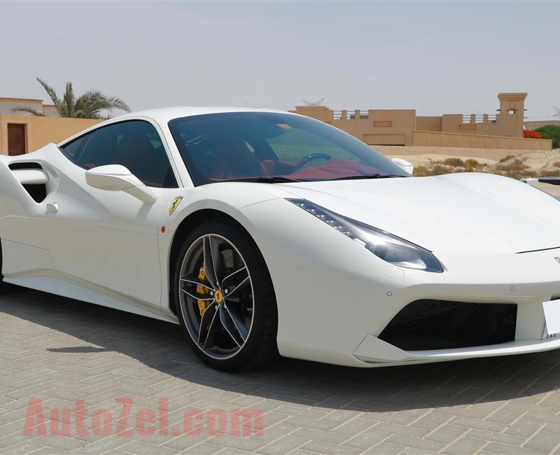 FERRARI 488- 2017- WHITE- 7 600 KM- GCC SPECS