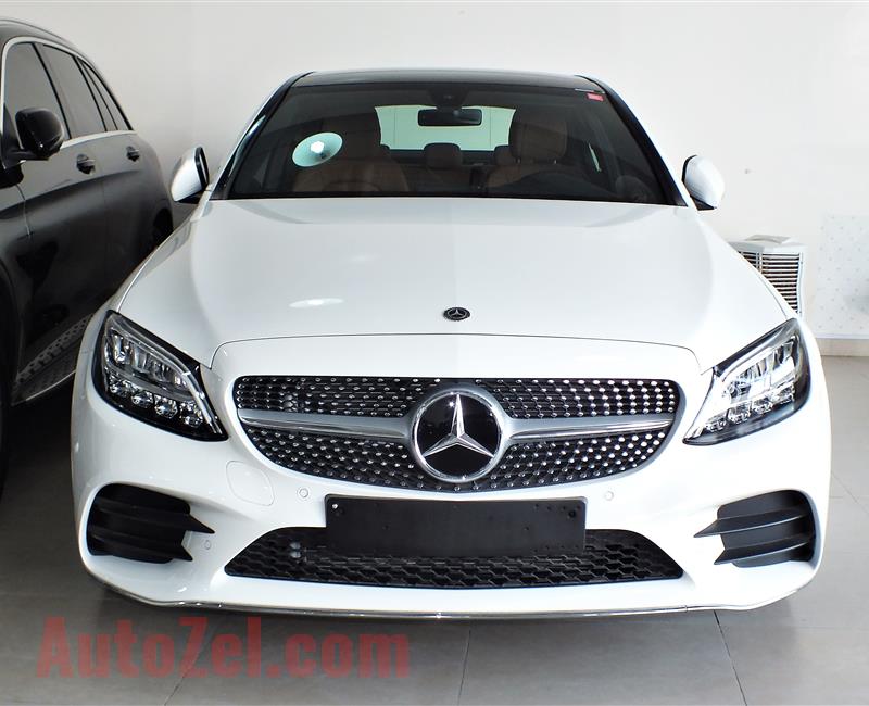 MERCEDES-BENZ C200- 2019- WHITE- 600 KM ONLY- GOOD AS NEW