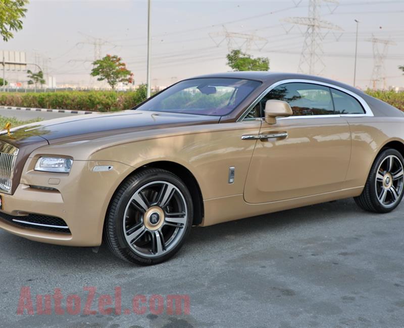 ROLLS ROYCE WRAITH, V12- 2016- GOLD- 6 000 KM- GCC