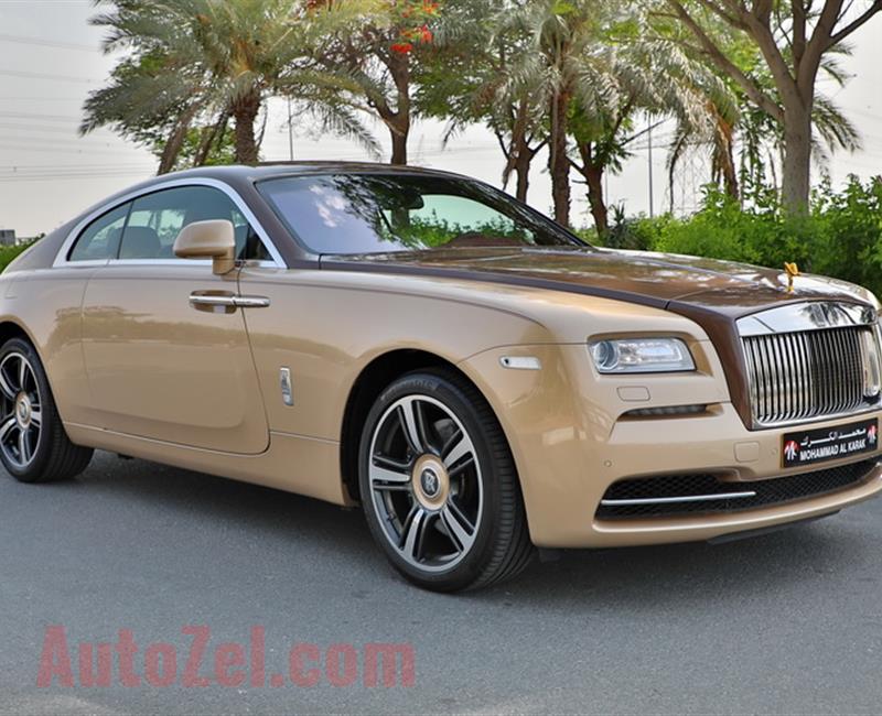 ROLLS ROYCE WRAITH, V12- 2016- GOLD- 6 000 KM- GCC