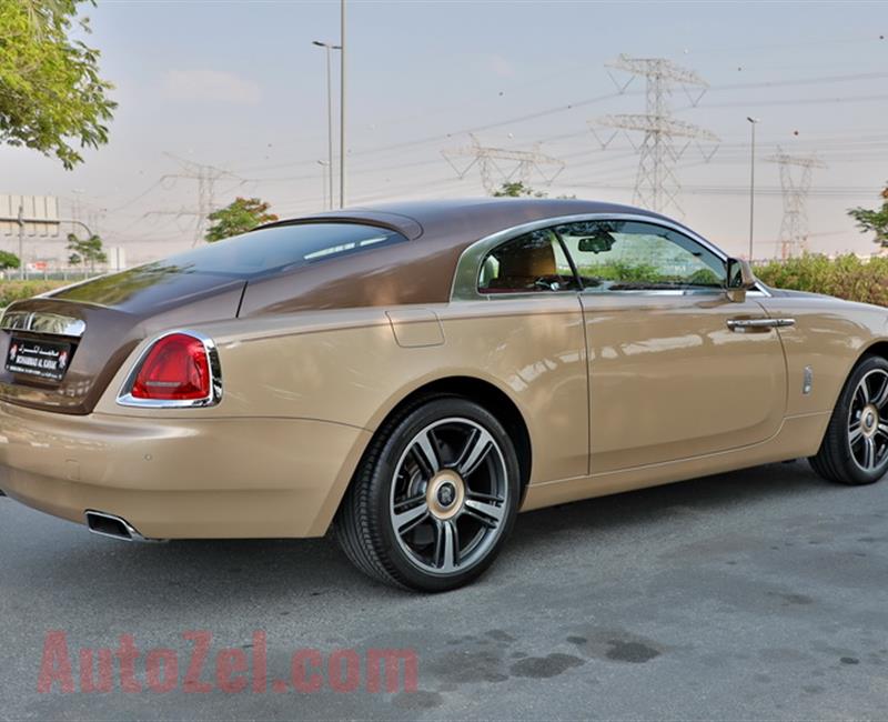 ROLLS ROYCE WRAITH, V12- 2016- GOLD- 6 000 KM- GCC